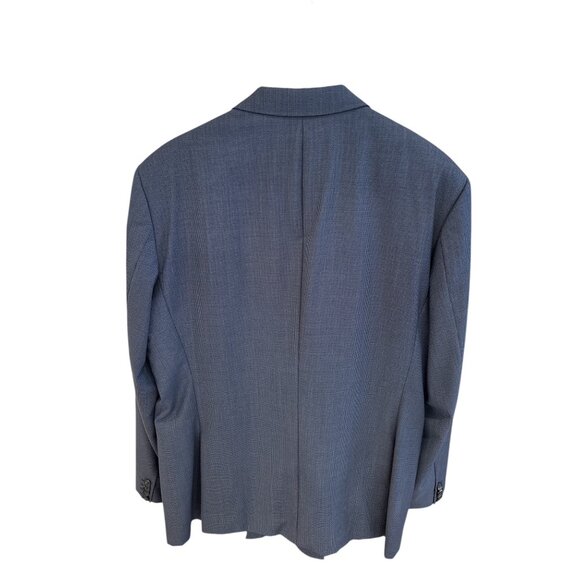 Hugo Boss Mens Navy Two-Button Blazer Jacket 46R Slim Fit Wool Blend Classic Sty - Picture 2 of 15